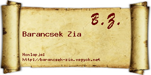 Barancsek Zia névjegykártya